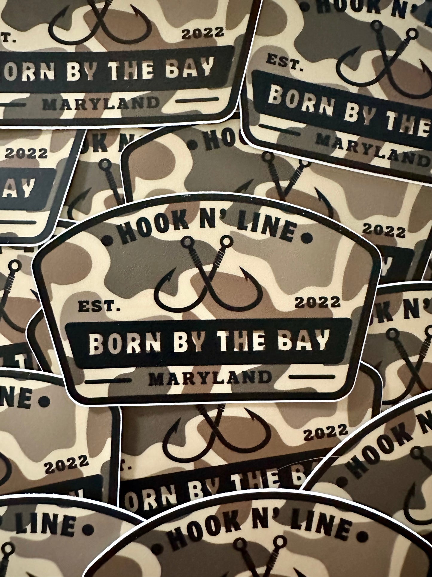 Camo “Hook N’ Line” Sticker